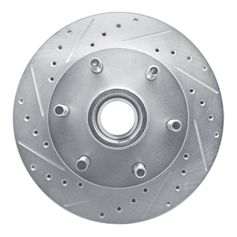 Chevrolet Express 2500 Brake Rotor (1) - Front Left - R1 Concepts - Drilled & Slotted - Silver - `94-`02